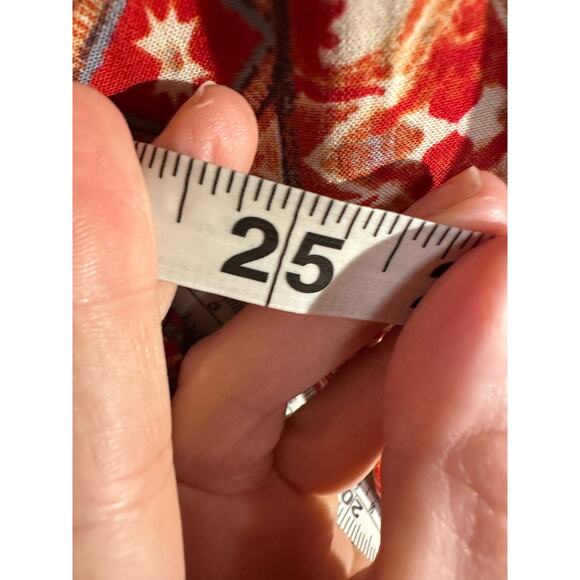 Rachel Zoe Top Womens XS Red Aztec Western Oversized Button Flowy Boho Bohemian - Picture 8 of 8